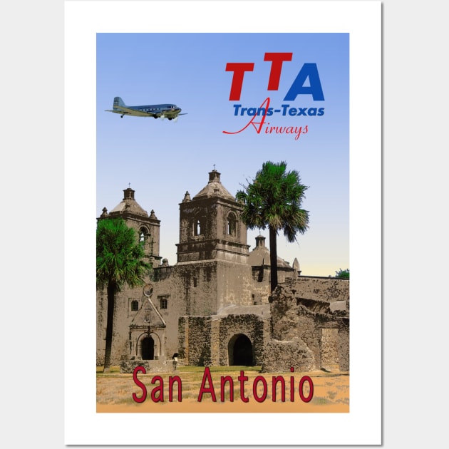 San Antonio in Texas - Vintage Travel Poster Wall Art by Culturio